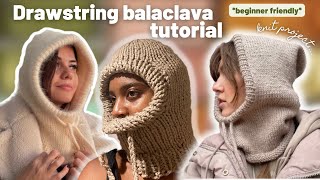 Drawstring Balaclava Tutorial beginner friendly [upl. by Ratib]