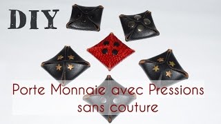 Porte Monnaie avec Pressions  Tuto DIY sans couture [upl. by Atnahsa]