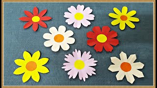 How to Make 8 Different Paper Flowers Shapes  Easy Paper Cutting Flower Craft  DIY Easy Craft diy [upl. by Aicilic]