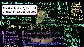 The Gradient in Cylindrical and Spherical Coordinates [upl. by Adne]