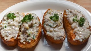 CHEESY MUSHROOM BRUSCHETTA ✨ [upl. by Alrick]