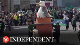 Live St Patricks Day parade marches through the Irish capital [upl. by Dougal]