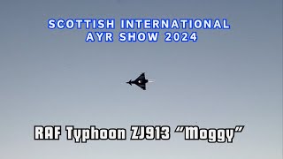 Scottish International Ayr Show 2024  RAF Typhoon ZJ913 “Moggy” [upl. by Nya]