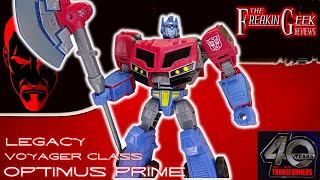 Legacy Voyager Optimus Prime Animated EmGos Transformers Reviews N Stuff [upl. by Petuu]