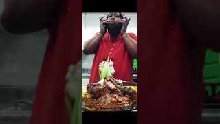 man eats spicy chicken and pulls out his braids [upl. by Elocaj]