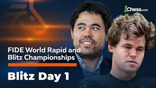 Hikaru Magnus Nepo MVL and More Battle To Become Blitz World Chess Champion  Day 1 [upl. by Denney]