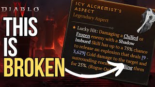 Diablo IV  SUPER Bugged  Icy Alchemist Aspect for Rogues [upl. by Einnoj]