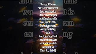 Godliness with contentment is a great gain bible bibleverse shorts short youtubeshorts [upl. by Eran]