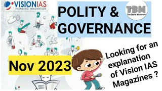 Polity amp Governance  Vision IAS Monthly Magazine  November 2023 [upl. by Erdah]