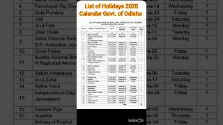 List of Holidays for the Calendar Year 2025 [upl. by Bobbe]