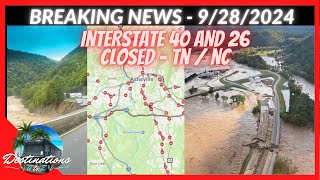 BREAKING NEWS  September 28 2024 I26 and I40 CLOSED  MAJOR FLOODING NORTH CAROLINA AND TENNESSEE [upl. by Athalla]