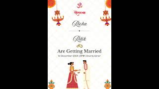 Wedding Card Design  Animated Wedding Invite canvatutorial [upl. by Atived]