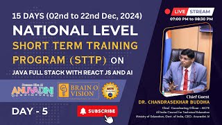 Day 5  National Level Short Term Training Program on Java Full Stack with React JS and AI [upl. by Enamart]