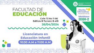 CHARLAS INFORMATIVAS PROCESO DE ADMISIÓN 20242  LICENCIATURA EN EDUCACIÓN INFANTIL [upl. by Dorene960]