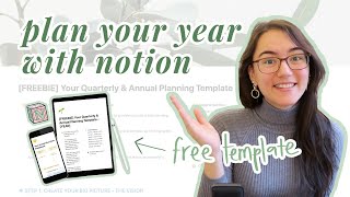 how i plan my year using notion in 2024 free template  stepbystep  goals quarters amp habits [upl. by Loren161]