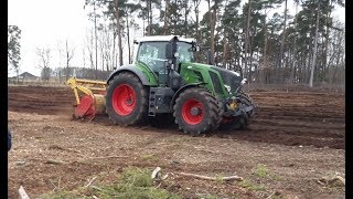 Waldboden Fräsen mit Fendt 828 Vario und einer Seppi Fräse [upl. by Anawk]