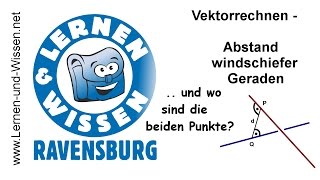 Abstand windschiefer Geraden und Punktberechnung by Lernen amp Wissen [upl. by Enyamert309]