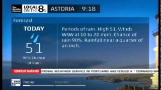 TWC Tornado Warning  IntelliSTAR Astoria OR Nov 23 2014 917AM PST [upl. by Gothar]