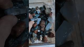 Tumbled Rocks Stage 1 Actinolite And Tremolite rockcollecting rockhounders [upl. by Kovar]