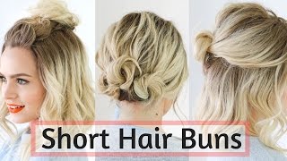 Quick Bun Hairstyles for Short  Medium Hair  Hair Tutorial [upl. by Athena433]