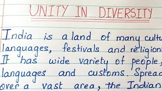 Write an Essay about UNITY IN DIVERSITY Best speech on Unity in Diversity [upl. by Adnerak92]