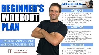 FREE 4 Week Beginners Workout Plan  Total body workout plan to lose weight and tone muscle [upl. by Acinoreb]