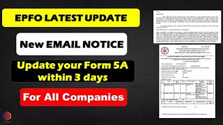 Form 5a EPF Online filing  PF Email Notice  How to Update PF Form 5a  StatutorySolution [upl. by Emilia472]