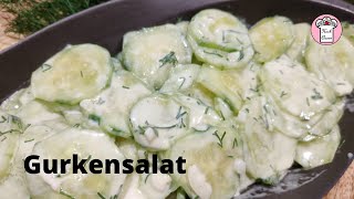 Besten Gurkensalat mit DillJoghurt Dressing selber machen [upl. by Rafferty]