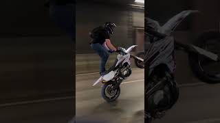 KTM 690 SMC R wheelie in tunel [upl. by Hsima]