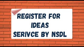 part1How to register for IDeAS service offer by NSDLnsdl IDeAS speedeservice [upl. by Annaitsirhc]