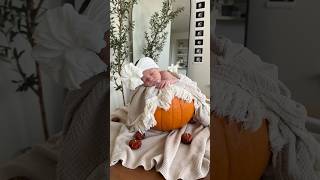 My October baby couldn’t miss out on being put in a pumpkin 🎃newborn newbornphotography [upl. by Lambert]