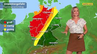 Wetter morgen 15072023 Tropische Hitze mit heftigen Gewittern [upl. by Lemay]