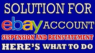 HOW TO REINSTATE EBAY PERMANENTLY SUSPENDED ACCOUNT  STEP BY STEP GUIDE  AMAZON TIPS OFFICIAL [upl. by Yelsnya927]