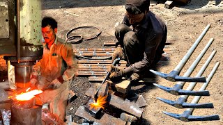 Incredible Technique of Forging Pickaxe in a Small Workshop [upl. by Ahseikal951]