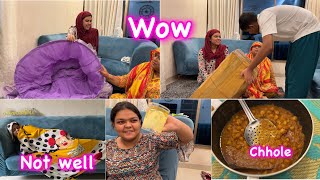 Itni pyari dress 👗 aayi hai  beemari wala vlog  chhole banaye 🥰 [upl. by Iams]