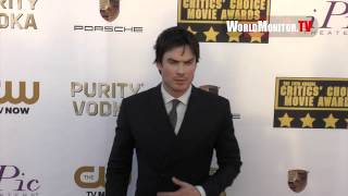 The Vampire Diaries Ian Somerhalder arrives at 2014 Critics Choice Movie Awards [upl. by Okram614]