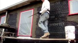 Stucco both coats on the same day How to install stucco [upl. by Siusan631]