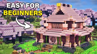 ⛏️ Minecraft  JAPANESE Cherry Blossom House 🏡  Build Tutorial for Survival [upl. by Ashjian988]