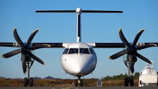 Widerøe Dash 8 Q400 Startup and landing at Stord Airport Oct 2020 [upl. by Welcome]