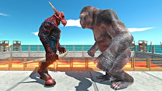 Infernals vs Mutant Primates on Small Lava Bridge  Animal Revolt Battle Simulator [upl. by Nirred]