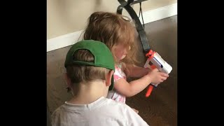 Girl shoots self with nerf gun  987108 [upl. by Gorges589]