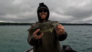 Higgins Lake Michigan Bass Fishing 52524 [upl. by Klimesh]