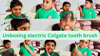 Unboxing Colgate electric tooth brush Colgate  Malayalam  Veena Anup [upl. by Emma]