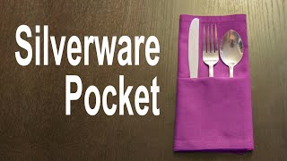 Napkin Silverware Pocket Tutorial  Basic Pocket [upl. by Loris]