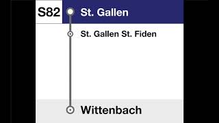 SBBThurbo Ansagen • S82 St Gallen – Wittenbach – St Gallen RM Version [upl. by Hnaht]