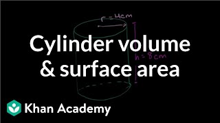 Cylinder volume and surface area  Perimeter area and volume  Geometry  Khan Academy [upl. by Delanos708]