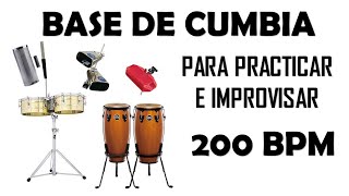 Ritmo  Base De CUMBIA Para Improvisar y Practicar  200 bpm [upl. by Eicarg]