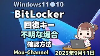 Windows11●10●BitLocker●回復キー●不明な場合の●確認方法 [upl. by Meerek]