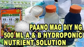 How To Make AampB Nutrient Solution at Home for DIY Backyard Hydroponic Farming [upl. by Khorma730]