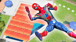 Spiderman breaks the red fence GTA 5 RAGDOLLS 41 [upl. by Anir]